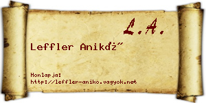 Leffler Anikó névjegykártya